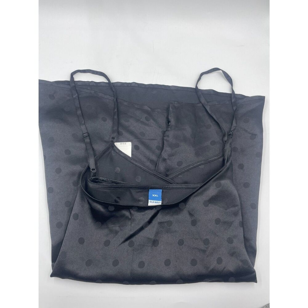 # Old Navy XXL NWT Polka-Dot Satin Jacquard Cami Tank Top - Charcoal Black